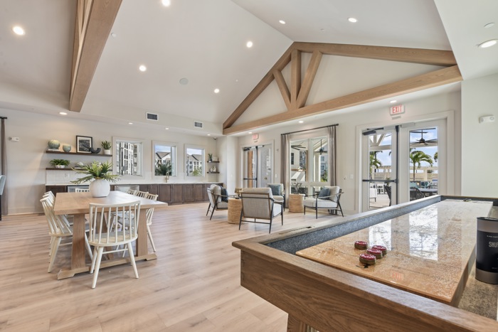 clubroom with shuffleboard